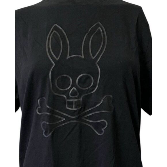 Psycho Bunny Unisex Men Women Medium Black T Shirt Top Logo Pima Cotton - Picture 2 of 5